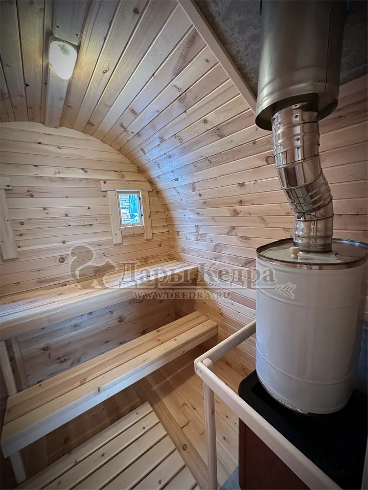 Баня-бочка буханка из кедра 4 метра