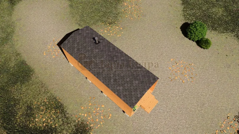 Каркасная баня «Барн» из кедра 6х2,2 метра